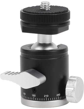 Mini Rótula de Bola, Trípode para Cámara Panorámica Giratoria de 360 ​​Grados con Tornillo de 1/4 de Pulgada, Soporte de Zapata Fría, Carga de 3 Kg, para Cámaras, Luces,