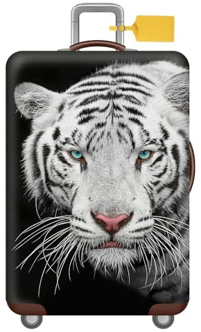 FANSU Luggage Covers for Suitcases Trolley Case Cover for Luggage, Animal Print Elastic Anti-Scratch - Travel Suitcase Cover Protector, 18-32in Small Medium Large Luggage (Tiger,XL(29-32in))