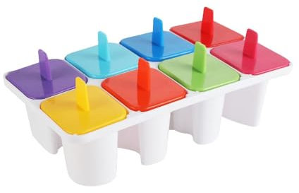 PARENCE.- Set di 8 stampi per gelato riutilizzabili - Polipropilene alimentare - Sorbetti surgelati, ghiaccioli, succhi di frutta