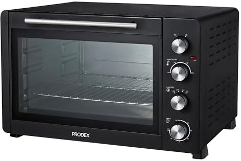 Prodex PX7161B Electric Mini Oven with Grill, 60 Litre, Ideal for Roasting, Baking, Grilling and Reheating with Aluminium Baking Tray, Black