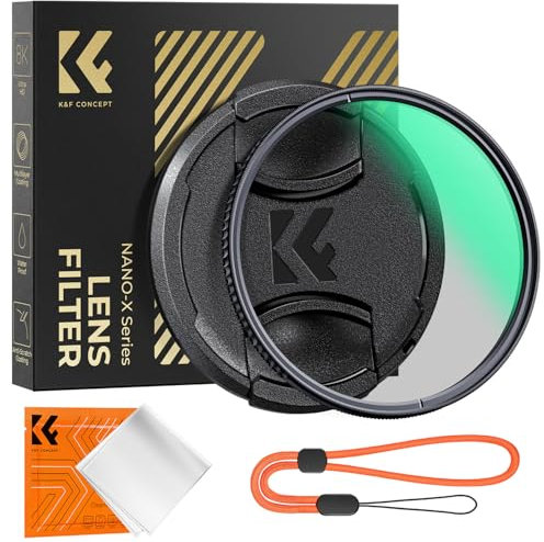 K&F CONCEPT Filter 55mm Polfilter CPL HD Optisches Glas mit Multi-Nano-Beschichtung mit Objektivdeckel, Filter+Objektivdeckel Kit (Nano-Xcel)