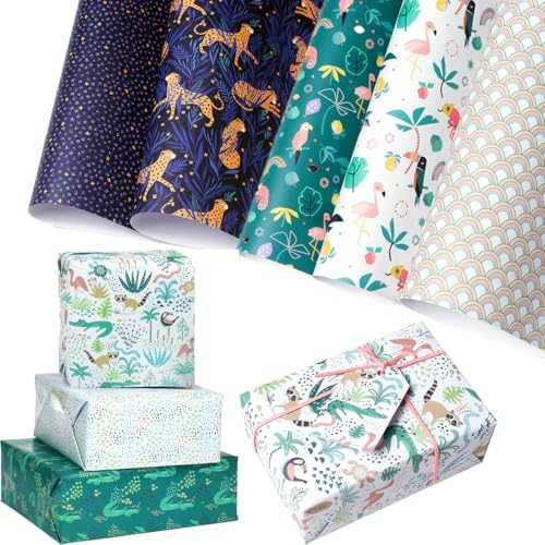 8 Sheets Wrapping Paper, Pastel Wrapping Paper Girls Birthday Gift Wrap for Women Mother's Day Valentine Day Easter Baby Shower Party (70x50cm)