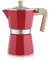 Sivaphe Espresso Kaffeemaschine 6Tassen/300ml Aluminium Moka Kanne,Coffee Maker Moka Pot für Herdplatte, Gas & Elektroherd geeignet, hitzebeständiger Griff,Rot