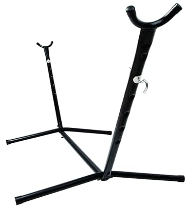 Rebecca Mobili Soporte para hamaca, soporte negro, acero, para hamacas hasta 200 cm, altura ajustable, jardín o terraza – Medidas H x L x P: 94 x 275 x 100 cm – Art. RE7178