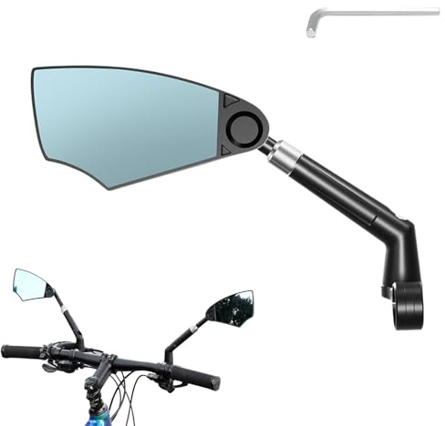 Rétroviseur Pour Vélo, Miroirs de Sécurité à Grand Angle, Accessoires pour Vélo Portables en Verre Antichoc pour Sécurité en Extérieur, Déplacements Urbains, Voyages, VTT, Course et Randonnée