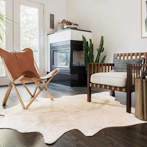Générique Tapis en Peau de Vache véritable 150 x 170 cm Beige,Maison & Jardin,Décorations,Tapis,Beige,5.5 KG,284345