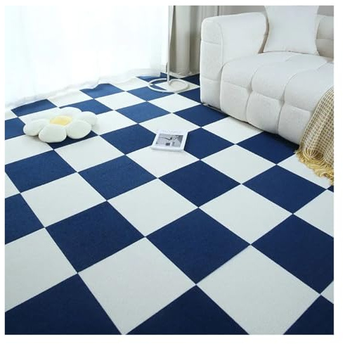 Piastrelle for moquette, 1-32 pezzi, autoadesive, fonoassorbenti, for pavimenti da ufficio, quadrate (bianche, 30x30 cm, 24 pezzi)(White Sapphire Blue,30x30cm 10pcs)