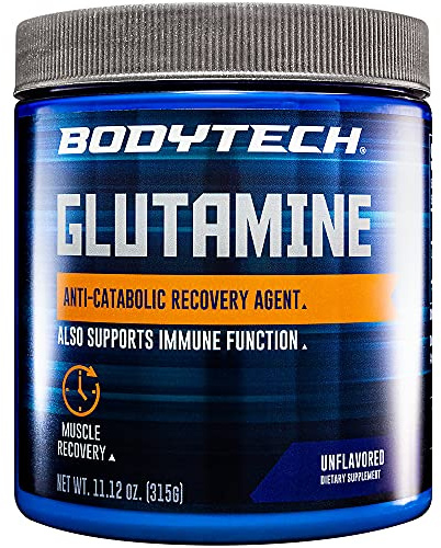 BodyTech Glutamine Powder - Supports Muscle Recovery, Immune Health & Exercise Performance - Unflavored (11.12 oz, 70 Servings)