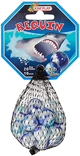Kim'Play- Lot de 20+1 Billes, Requin, 3 ans to 99 ans,500832