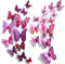 WandSticker4U®- 24er hochwertige 3D SCHMETTERLINGE LILA UND ROSA mit Doppelflügel & Magnet I Schmetterlinge Deko für die Wand Kühlschrank Fenster Möbel Wohnzimmer Kinderzimmer Küche Butterfly