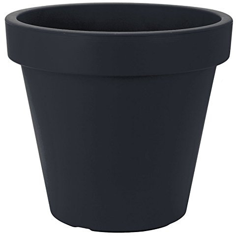 Spetebo Macetero de plástico XXL grande – 58 cm/antracita – Macetero redondo para interior y exterior – Jardín Maceta Macetero Maceta Maceta
