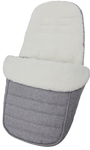 Cosytoes Footmuff, Fairy Baby Waterproof and Windproof, CosyToes Fleece Lined Universal Fitting for Pushchairs Strollers Prams Buggy (Grey/White Fleece)