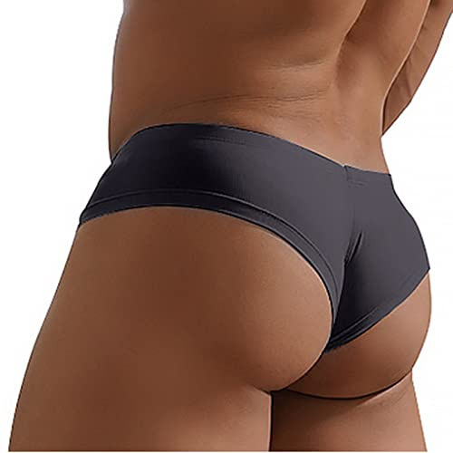 Faringoto Slip cheeky da uomo Skinny Boxer Slip Mini Shorts, Gre scuro, S