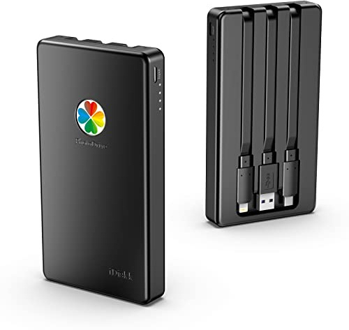 iDiskk 1 to Disque Dur Externe Lightning pour iPhone, certifié MFi 3 en 1 avec 3 câbles intégrés, Disque Dur Portable, Disque Dur USB-C pour iPhone/iPad/Mac/PC et téléphones Portables de (Noir)