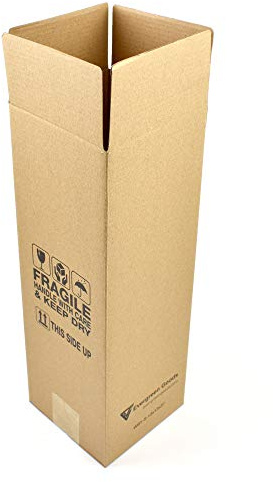 Evergreen Goods 50 x Boîtes de Protection pour Bouteilles 370 x 130 x 130 mm, Carton Ondulé Robuste, Emballage Sécurisé pour Bouteilles de 75cl / 750ml, Idéal pour Vin, Bière, Spiritueux & Champagne