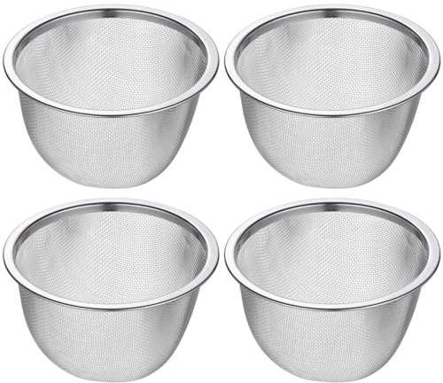 PAMINGONO Filtro De Té De Acero Inoxidable 3.22X3.22X1.96In Set De 4 Coladores De Malla Fina Para Tetera Accesorios De Té Para Uso Diario En Casa Y Viaje