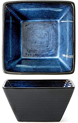 CCKUHN Vajilla De Cerámica Tradicional, Vajilla Cuadrada Vintage con 8 Platos, 4 Tazones Y 4 Tazas, Combinación Completa De Porcelana, Servicio