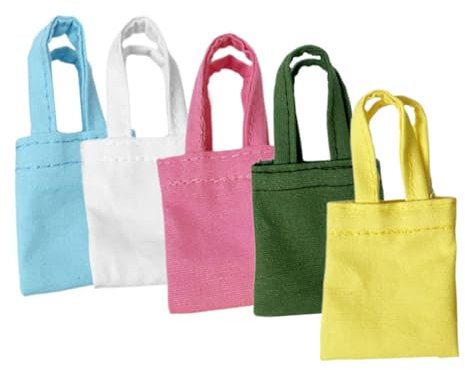 BESTonZON 5st Puppen-umhängetasche 1/6 Puppen-leinentaschen Puppenreisetasche Dekorationszubehör Für Puppenhäuser Mini-umhängetasche Kleine Puppentaschen Puppenhaus-ankleidetasche Segeltuch