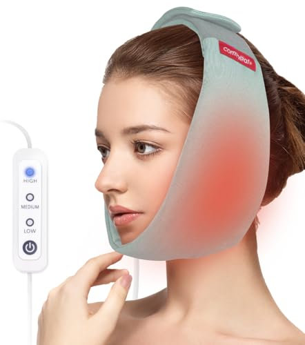 Comfheat Cuscinetto riscaldante per il viso Fascia riscaldata USB per TMJ, recupero mascella, mento, denti del giudizio, 3 impostazioni di calore regolabili