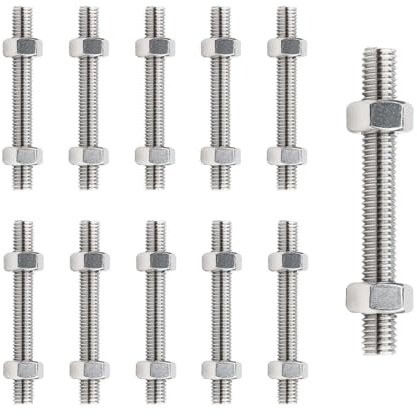 10 pièces tige filetée M6 x 150 mm,acier Tiges filetées,Tige filetée, Tige Filetée Entièrement,Tiges Filetées en Acier Inoxydable,Tige inox filetée,Applicable à divers scénarios industriels