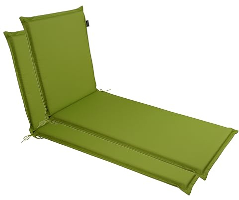 LILENO HOME Sonnenliege Auflage als 2er Set - Rollliege in Apfelgrün - Gartenliegen perfekt für Strandliege - Polster-Auflage (188x60x5cm) MIA