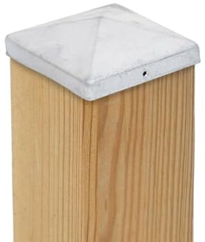 2 x Pfostenkappe 141 x 141 mm Pyramide – Feuerverzinkter Stahl – Pfostenabdeckung für 140x140 mm Holzpfosten – Effektiver Wetterschutz für Zaunpfosten & Carports