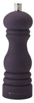 MasterClass Salt or Pepper Mill with Interchangeable Caps, Purple Capstan Mill with Manual Ceramic Grinder, 17cm