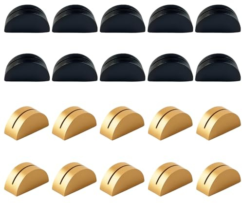 ROBGZMQW Set of 20 Table Number Holders, Place Card Holders, Table Number Stands, Wooden Table Card Holders for Place Cards and Photos, Black and Gold Table Name Holders