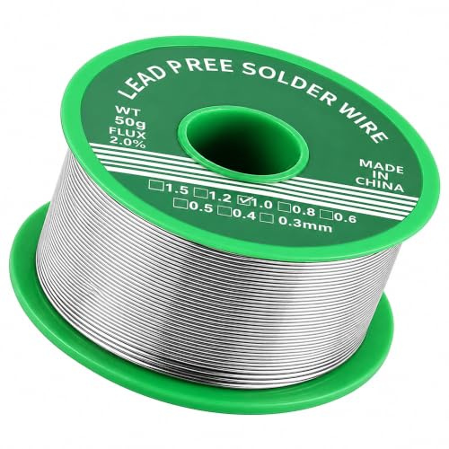 Alambre de Soldadura sin Plomo 1mm 50g Sn99 Ag0.3 Cu0.7