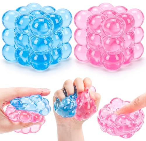 INNOMING Anti-stressleksak 2-pack minikuber stressboll barn | Stressboll vuxna, antistressboll barnsquishy: Perfekt för autism barn för ångestlindring och koncentration