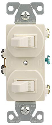 Eaton 271LA 15-Amps 120/277-Volt Traditional Heavy Duty Grade Two Single-Pole Switches, Light Almond
