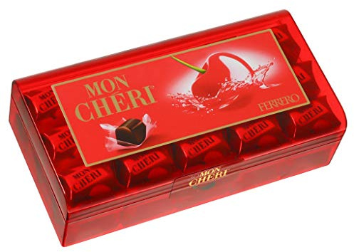 Mon Chéri - 30 Specialità al Cioccolato Fondente Con Ripeno al Liquore e Ciliegia, Senza Glutine, Idea Regalo, Confezione da 305 gr