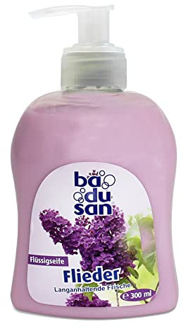 badusan Flüssigseife Flieder 300 ml langanhaltende Frische Seife Handlotion Seifenspender Handseife flüssige Seife