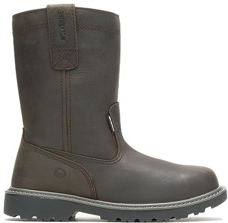 WOLVERINE Men's Floorhand Waterproof 10 Steel Toe Work Boot, Dark Brown, 10 M US