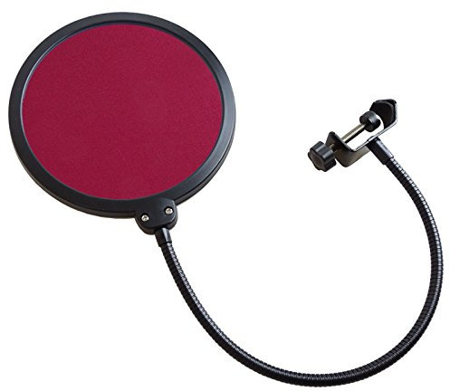 keepdrum EMH019RD Mikrofon-Popschutz Popkiller Rot