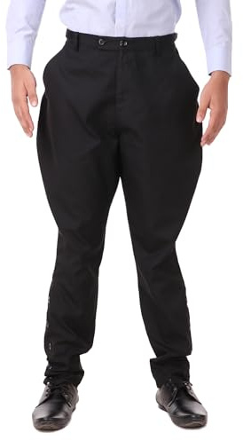 ThePirateDressing Steampunk Gothic Victorian Admiral Bartholomew Jodhpur Pants Costume for Men – Renaissance, Medieval, Pirate, Cosplay, Halloween Outfit C1415 - Black - Large
