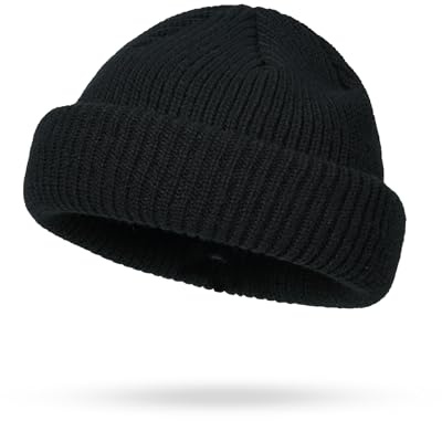 CLAPE Bonnet Court Homme Femme Docker en Tricot Swag Short Watch Beanie Hat de Trawler d'Hiver