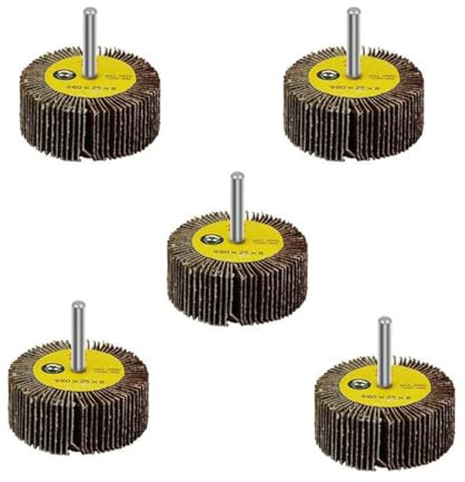VONOTO Mole lamellari abrasive, gambo da 1/4 per rimuovere ruggine, sbavare, levigare e lucidare (60 x 25 x 6 mm, 5)