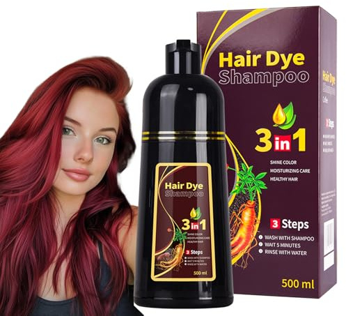 Rostblant Champú Tinte de Cabello Natural y Duradero 3 en 1 Rojo Vino