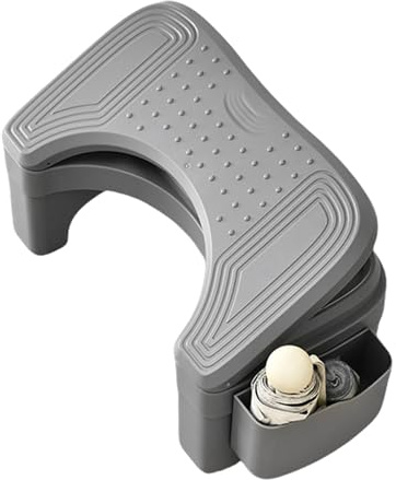 gifyym Sgabello per WC, Sgabello per cacca per bagno, per cacca per gambe per WC vasino - per accovacciato con contenitore, sgabello per piedi regolabile in altezza per bagno