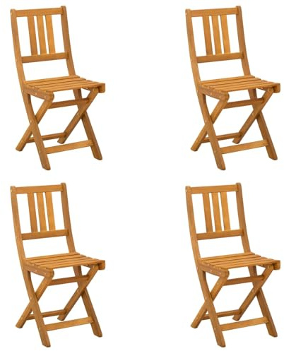 vidaXL Chaises de bistrot d'extérieur Naturel Bois d'Acacia Massif