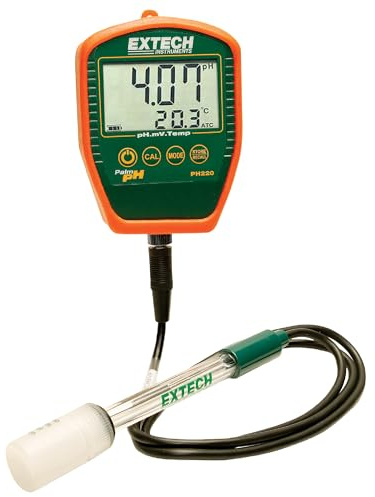 Extech PH220-C Waterproof Palm pH Meter with Cabled Electrode