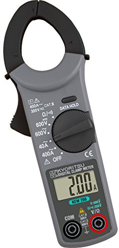 Kyoritsu Kew 200 Pinza amperimétrica digital compacta para la tamaño de corriente AC, tensioni AC/DC, resistencia, continuidad, Gris