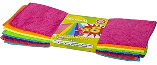ROZENBAL 8 Chiffons Multi-usages en Microfibre 30 x 30 cm, Multicolore, 30 x 30 cm