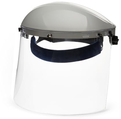 Sellstrom Advantage Face Shield - Lightweight Mask with Crown & Ratchet Headgear, for Work, Grinding, Cutting - ANSI Z87.1 - Clear Uncoated Polycarbonate Window