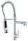 Grifo Cocina Para Fregadero 2 Salidas Con Ducha Extraible 360°Rotación Grifo Muelle Profesional de Cocina y Lavabo Fría/Caliente Alternativa,Dos Tipos de Chorro,Color plateado R3/8”