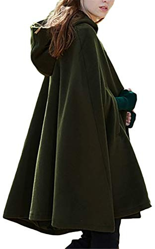 ORANDESIGNE Poncho Mujer Punto Invierno Otoño Talla Grande Capa con Capucha Diseño Simple Casual Cuello en V Cardigan Capas Bufandas Tops