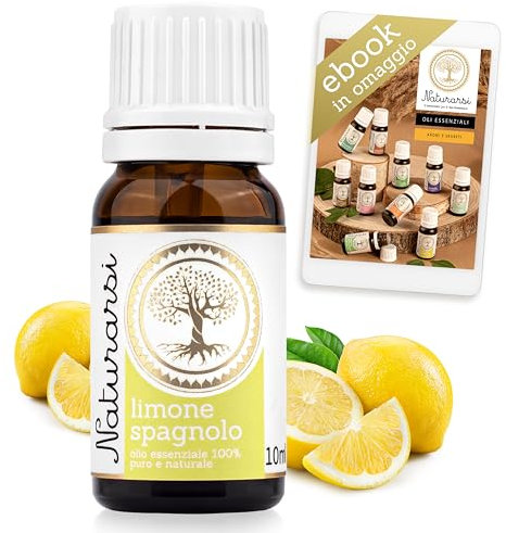 Naturarsi Olio Essenziale Limone Puro e Naturale per Diffusori x Aromaterapia e Massaggi - 10ml