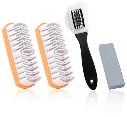 3 pezzi spazzola per scarpe con 1 gomma, accessorio per la cura delle scarpe, pulitore per scarpe da ginnastica, set di spazzole per scarpe scamosciate, set per la pulizia delle scarpe multiuso