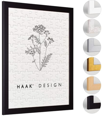 Haak Cornice puzzle Lavanda nera (opaca) 48 x 64 cm (circa 1000 pezzi) cornice portafoto per puzzle